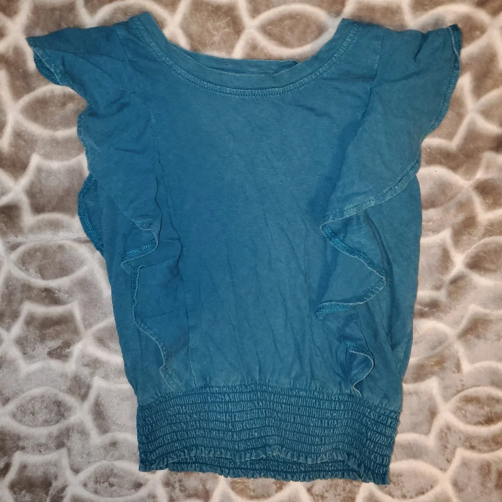 5 for $25 | Justice Ruffle Cap Sleeve Faded Top